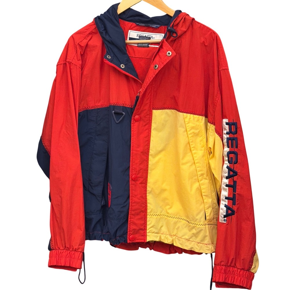 Vintage Regatta Sport Windbreaker Colorblock Nautical Streetwear Retro Coastal